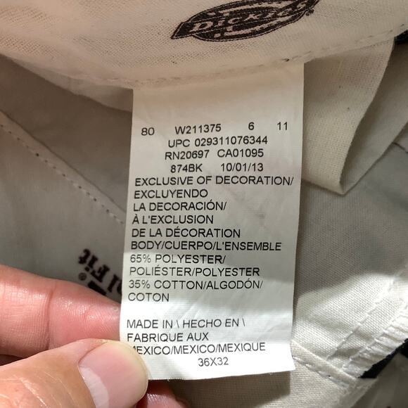 Dickies 874 Original Work Pants Black Men’s 36x32 — Durable, Classic, Industrial - Picture 4 of 8